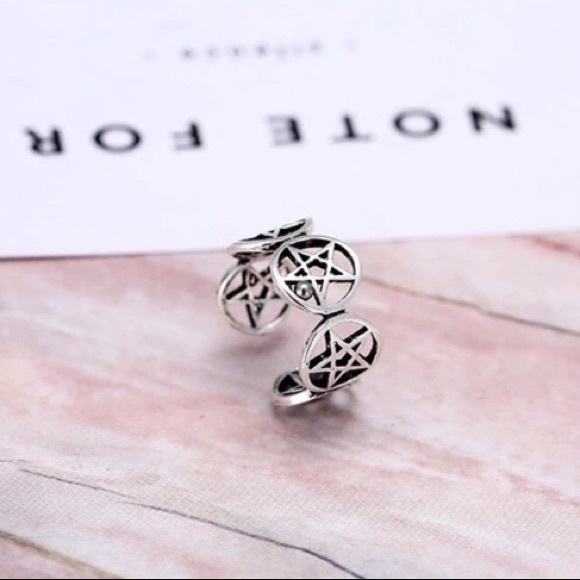 Aura Jewelry - Pentagram MiDi Ring Sterling Silver Pagan Wicca